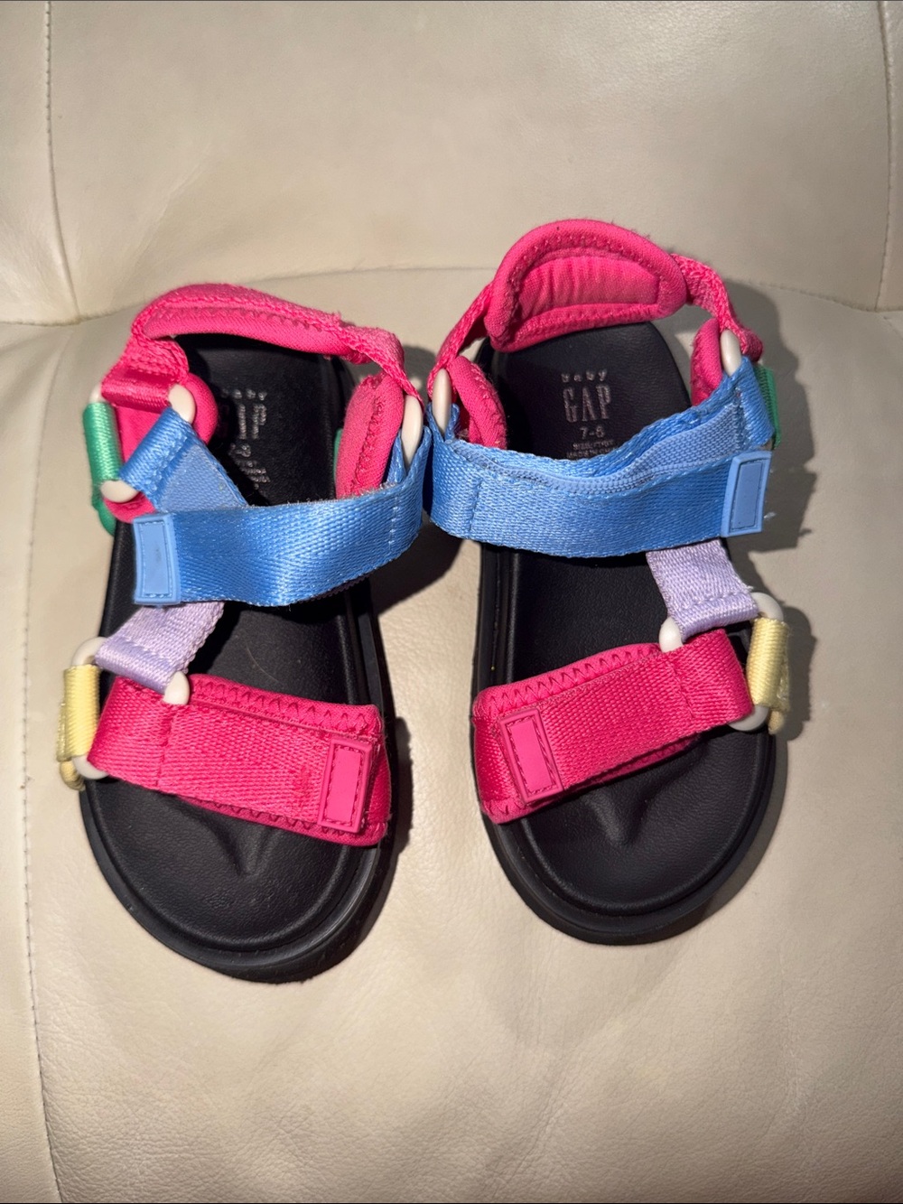GAP Kids Multicolor Hook-and-Loop Sandals - Pink, Blue, Purple